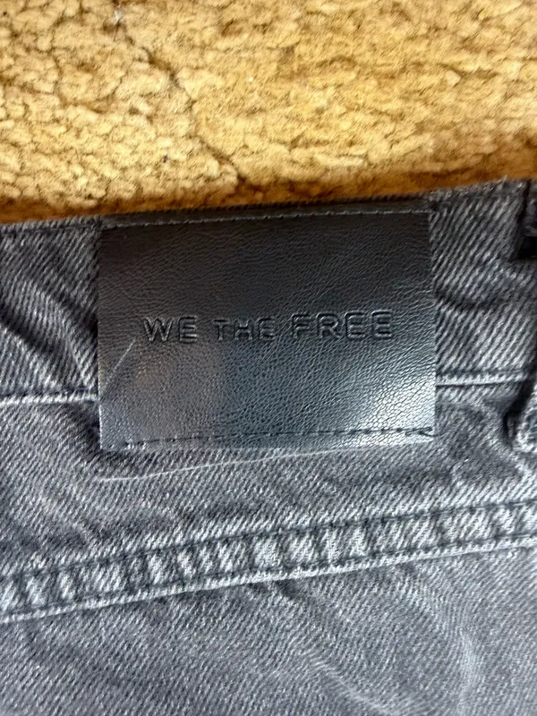 Free People We The Free Black Denim Bermuda Jort Shorts Raw Hem Size 28 NWOT - Image 5