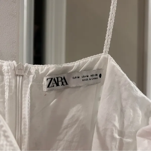 Zara White Crochet Mini Dress - Image 10