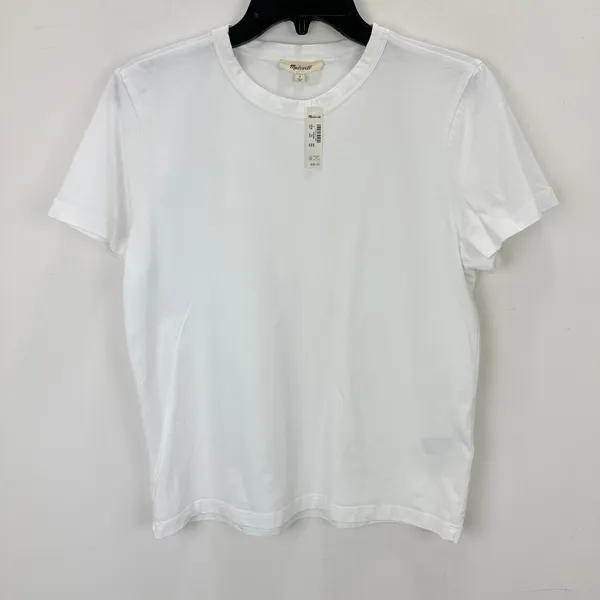 Madewell Cotton Perfect Crewneck Tee Eyelet White Basics Womens Small NWT - Image 6