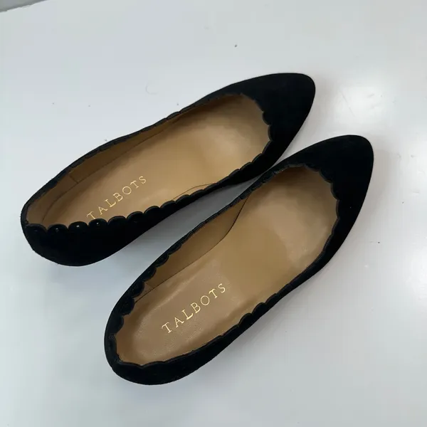 Talbots Black Suede Scalloped‎ Wedge Heel Pumps Shoes Women's Size 6.5 - Image 5