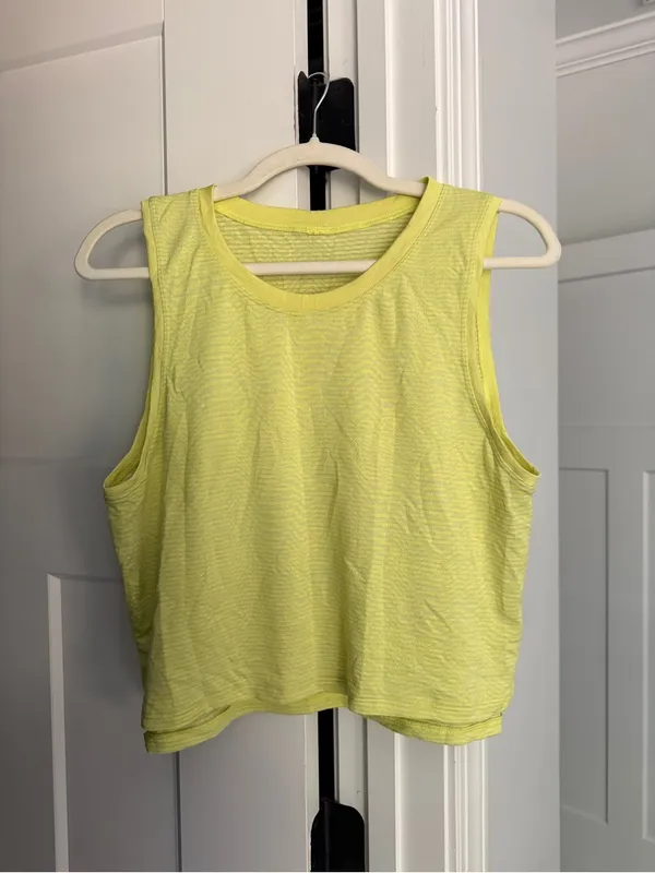 Lululemon Train to Be Tank Top Ripple Wave Electric Lemon - Image 2