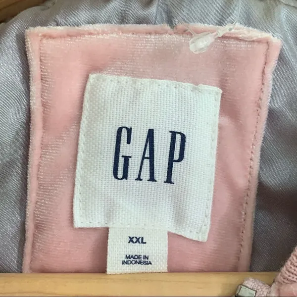 GAP pink down alternative crushed velvet coat - Image 5