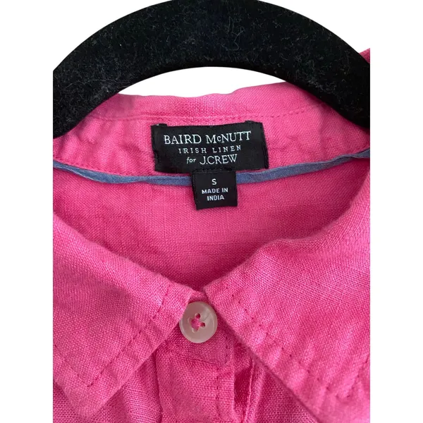 J. Crew Baird McNutt Irish Linen Shirt Dress Pink Size Small - Image 4