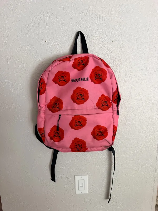 Vans Viva La Bonita Bonita pink rose old English backpack - Image 8
