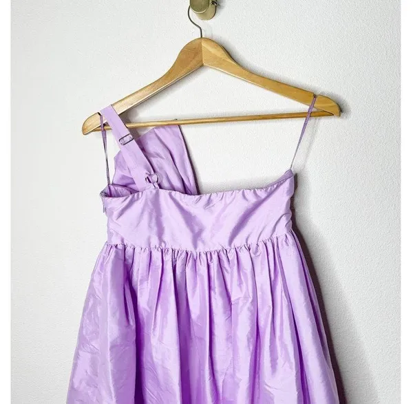 NWT Anthropologie Atsu Sally Bow One Shoulder Maxi Dress Lilac Purple XXS - Image 9