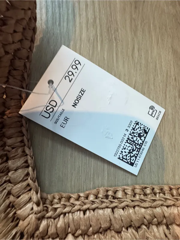 H&M Dark Beige Straw Tote - Image 3