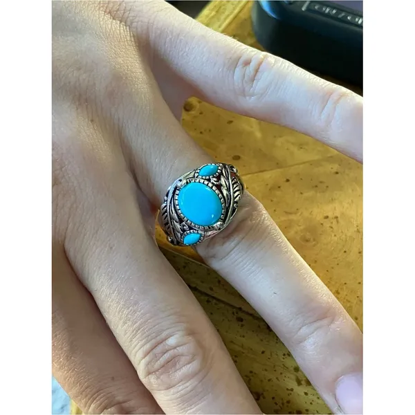 Sleeping Beauty Turquoise Sterling Silver Ring Size 9 Blue - Image 3