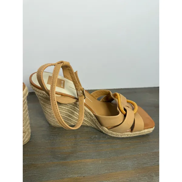 Dolce Vita Maze Espadrille Wedge Sandals Tan‎ Luggage Leather Size 9 Boho - Image 5