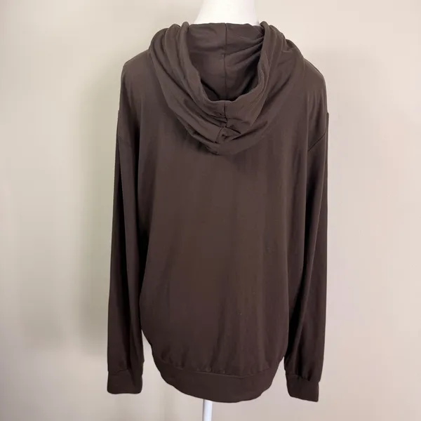 Comfrt All Day Jersey Brown Pullover Hoodie Relaxed Fit Stretch Sweatshirt Small - Image 5