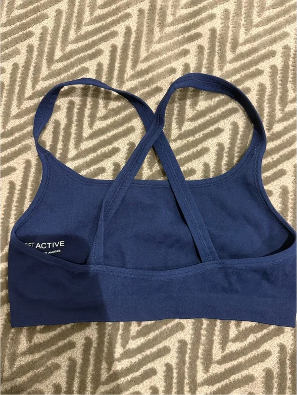 SET Active Navy Blue Seamless Crossback Sports Bra - Image 2
