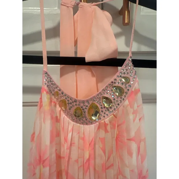 Victoria's Secret Pink Floral Beaded Halter Mini Dress M/M NWT valentine slip - Image 2
