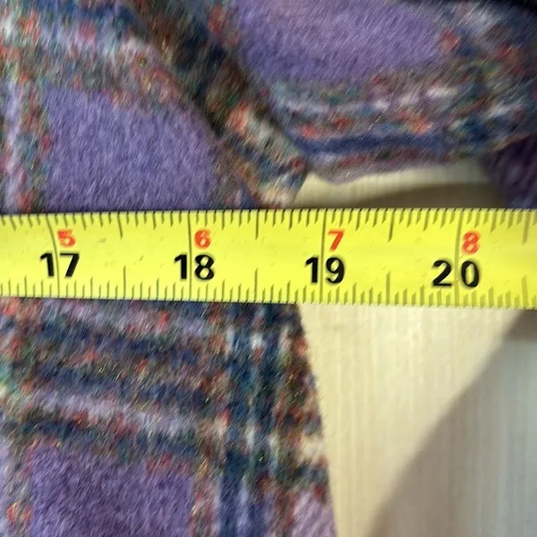 Sky to Moon Purple Plaid Button Down Shacket Jacket SM-J60002A Womens‎ small - Image 4