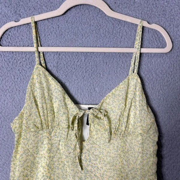 H&M Dress Womens 8 Yellow‎ Green A Line Baby Doll Spaghetti Straps Dress NEW - Image 4
