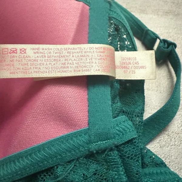 Victoria's Secret‎ PINK Green Lace Bralette Lightly Lined Stretch Size M EUC - Image 8