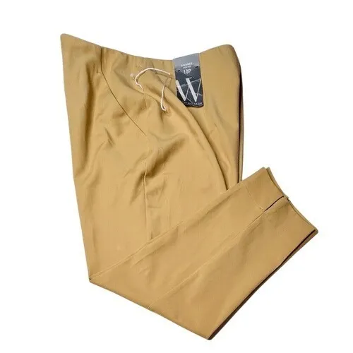 Worthington High Waisted Slim Ankle Petite Pants Tan Workwear Feminine 10P‎ NWT - Image 2