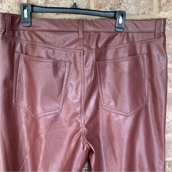 $99 Abercrombie & Fitch Brown Vegan Leather 90’s Straight Ultra High Rise Pants - Image 13