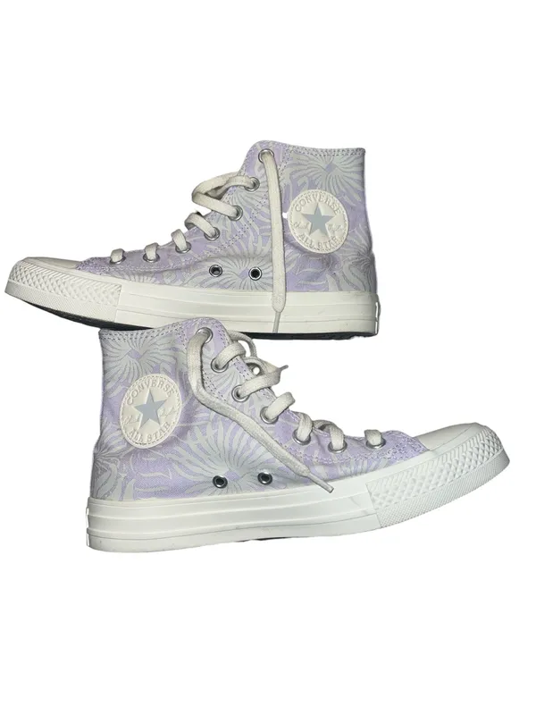 Converse Lavender Palm/floral print High Top Sneakers - Image 5