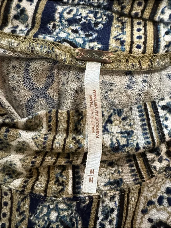 Free People “Donatella” Mock Turtleneck Paisley + Stripe Top – Size Medium - Image 14