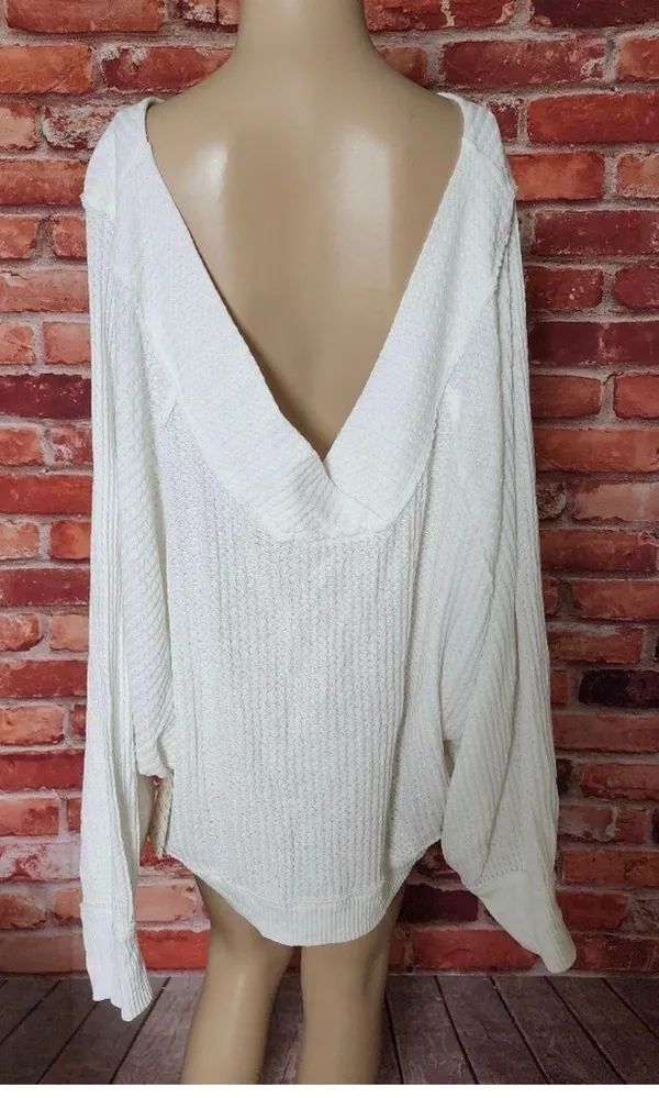 Free People Westend Thermal White Top Size Medium - Image 6