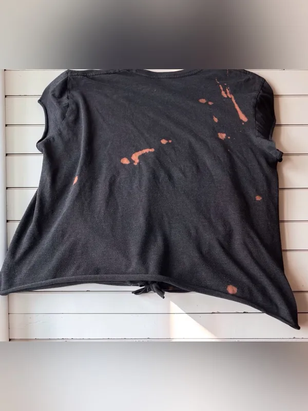 NIRVANA Black Tie-Front distressed tee with Multicolor Smiley Graphic - Image 6