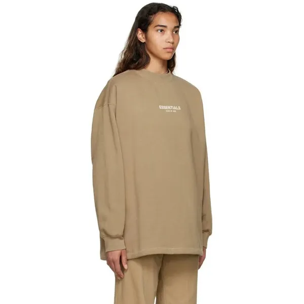 Womens FEAR OF GOD ESSENTIALS Tan Cotton Sweatshirt Size: XL NWT - Image 2