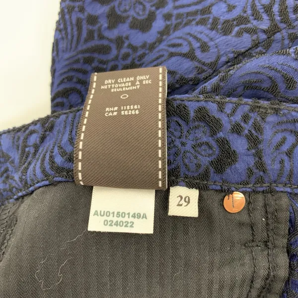7 For All Mankind Jeans 29 Blue Black Floral Damask Skinny Stretch AU0150149A - Image 8