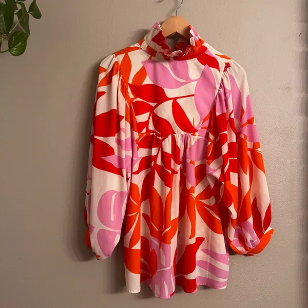ADRIENNE Island Breeze Ruffle Collar‎ Blouse - Image 6
