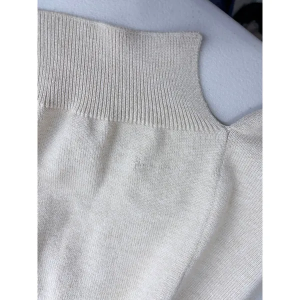 Maeve by Anthropologie‎ Oatmeal Beige Open Tie Back Knit Sweater Vest One Size - Image 10