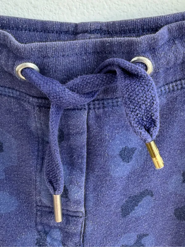 Zoe Karssen Leopard Print Sweat Shorts XS Blue Lounge Y2K - Image 2