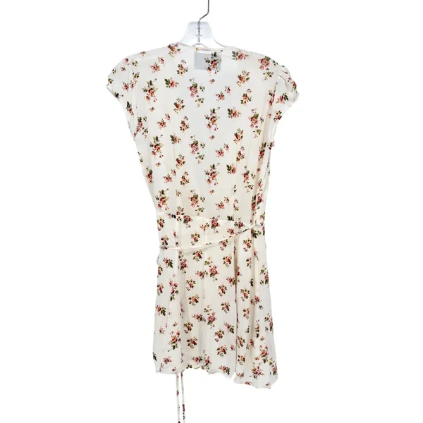 Reformation Devon Floral Wrap Mini Dress Women XS Cream Cottagecore Coquette - Image 8