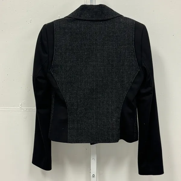 Tahari Women's Plaid Wool Blend Moto Jacket Black Gray Mixed‎ Media MR87X103 - Image 2