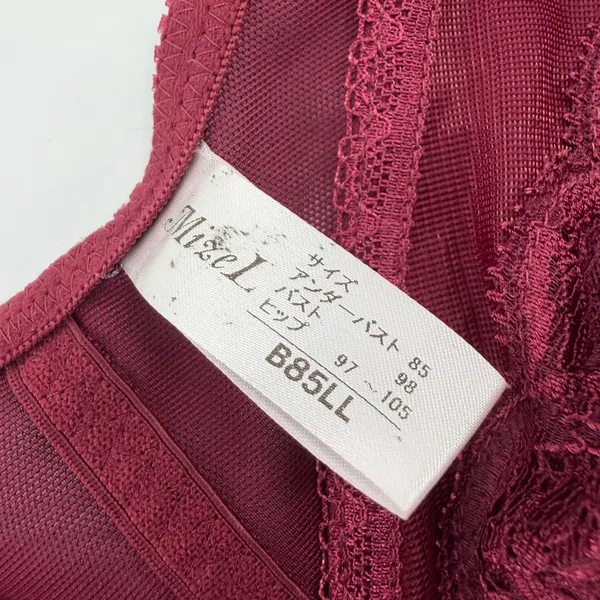 Wine Red Lace Shapewear Bodysuit Size L - Image 3