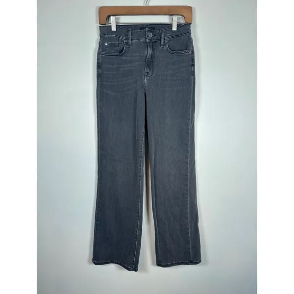 7 For All Mankind Alexa Jeans Women 27 Washed Black Minimalist Straight Leg - Image 2