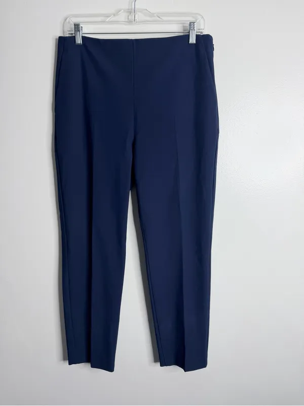 Ann Taylor The Side Zip Ankle Pant Bi-Stretch Navy Size 8‎ Careerwear Office - Image 2