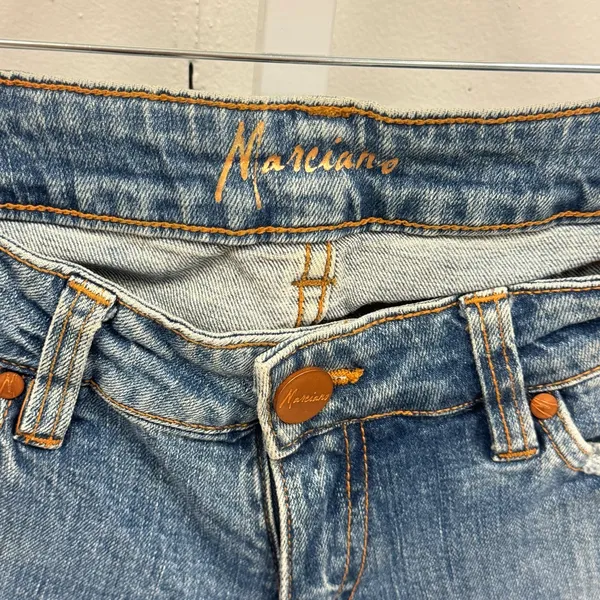 Y2K Vintage Marciano Low Rise Capri Jeans Stretch W30 - Image 6