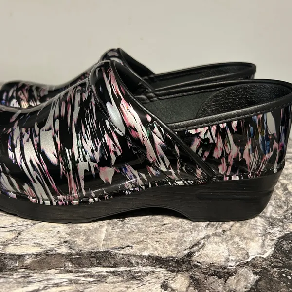 Dansko Women's Black and Multicolor Clogs - Image 4
