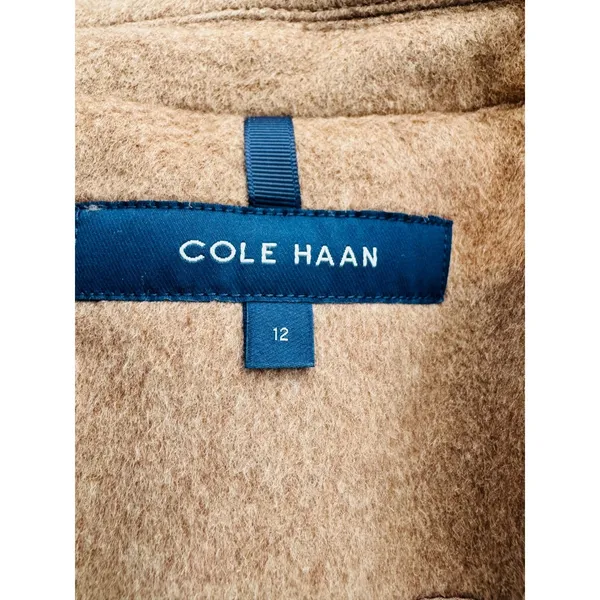 Cole Haan Signature Wide Lapel Wool Blend Coat,‎ Size 12 Camel Classic Chic NWT - Image 14