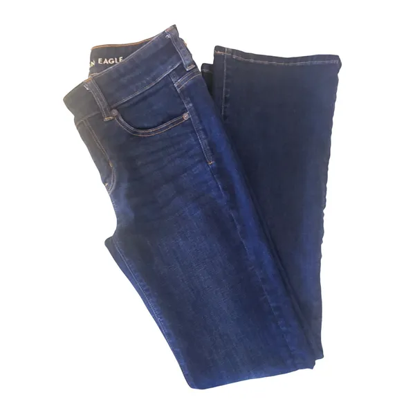 American Eagle Kick Boot Jeans Womens 4 Dark Blue Excellent Next Level Stretch - Image 10