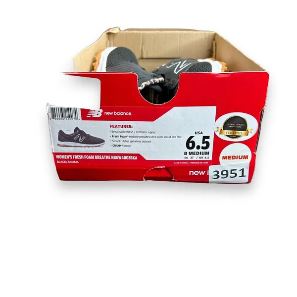 New Balance Women Sz 6.5 Fresh Foam Breathe Golf Shoes Black/Animal NBGW4002BKA - Image 9