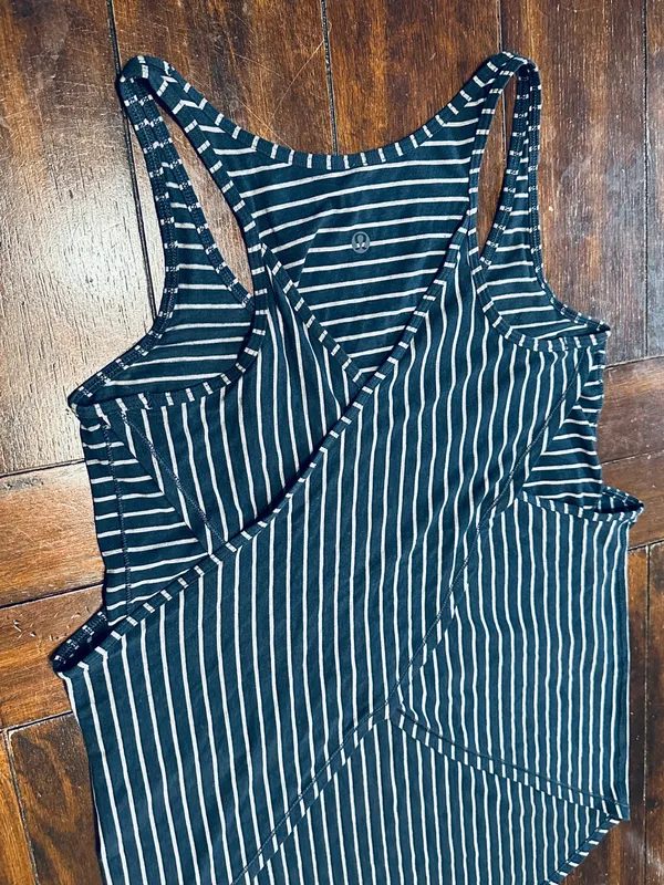 Lululemon Vita Racer Tank - West2east Stripe Inkwell Heathered Medium Grey - 4 - Image 10