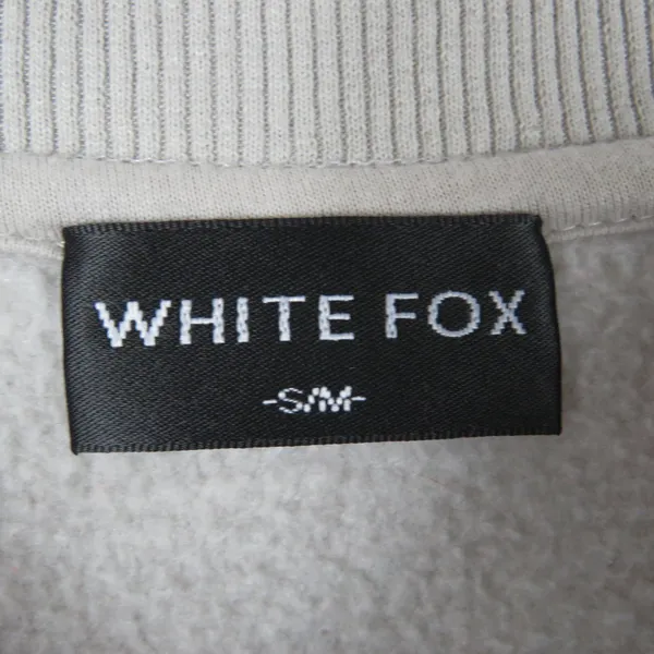 White Fox Offstage Sweater Moon Stone Gray Tan Crewneck Sweatshirt Small Medium - Image 9