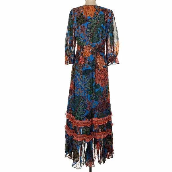 Anthropologie x Farm Rio Puff Sleeve Maxi Dress Size Small - Image 2