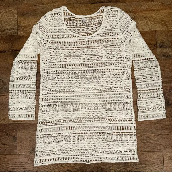 Tavik+ Cream Crochet Knit Swim Cover Up - Image 8