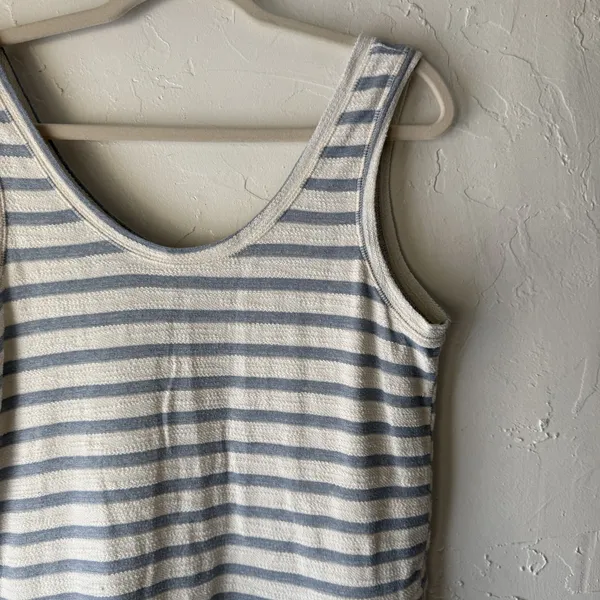 Old Navy Romper Terry Cloth Medium Striped‎ Tank Sleeveless Drawstring Pockets - Image 2
