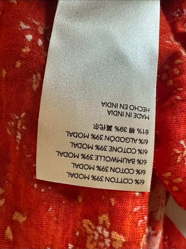 Free People Paisley Puff-Sleeve T-Shirt in Fruit Punch Combo - Image 11
