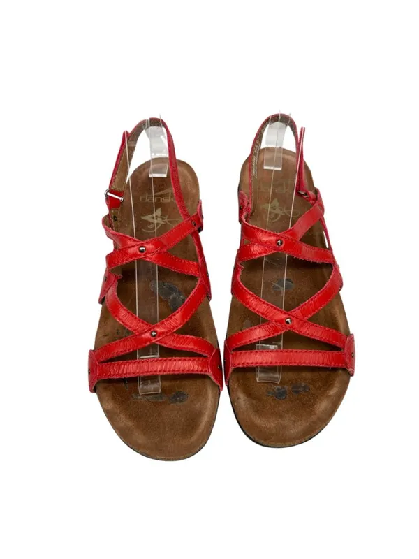 Dansko Jolie Red Leather Strappy Sandals Size 37 EU 6.5-7 US Comfort Resortwear - Image 11