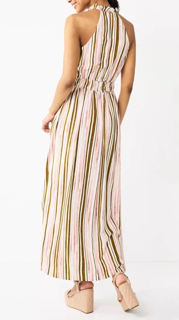 Nine West Gathered Waist Halter Maxi Dress - Image 2