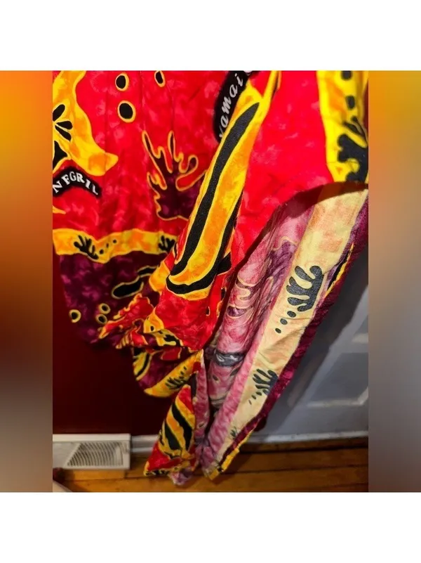 Dunn’s River Falls Jamaica Ocean Fish Sea Life Red Sleeveless Maxi Dress Vintage - Image 9