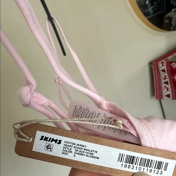 SKIMS Cotton Jersey Heart Cutout Scoop Bralette Cherry Blossom Pink SP-SCP-7415W - Image 4