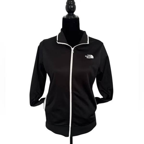 The North Face Black Jacket with White Trim - Image 4